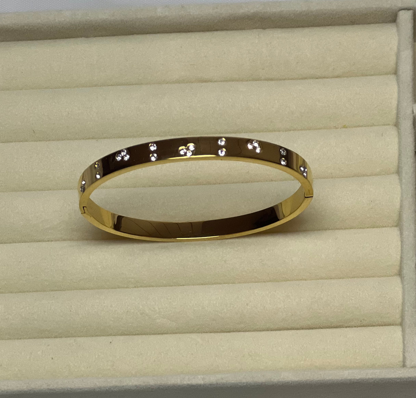 White stone bangle