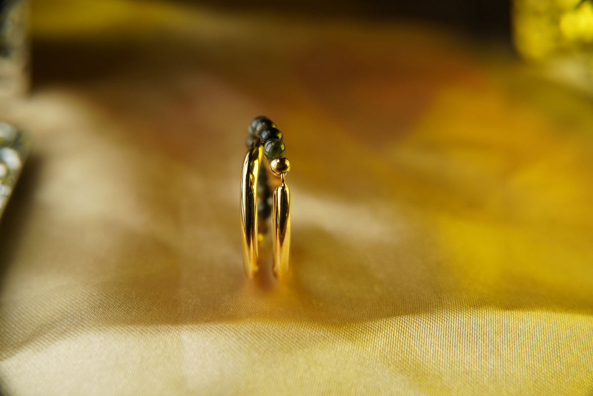 Tiger eye beaded ring