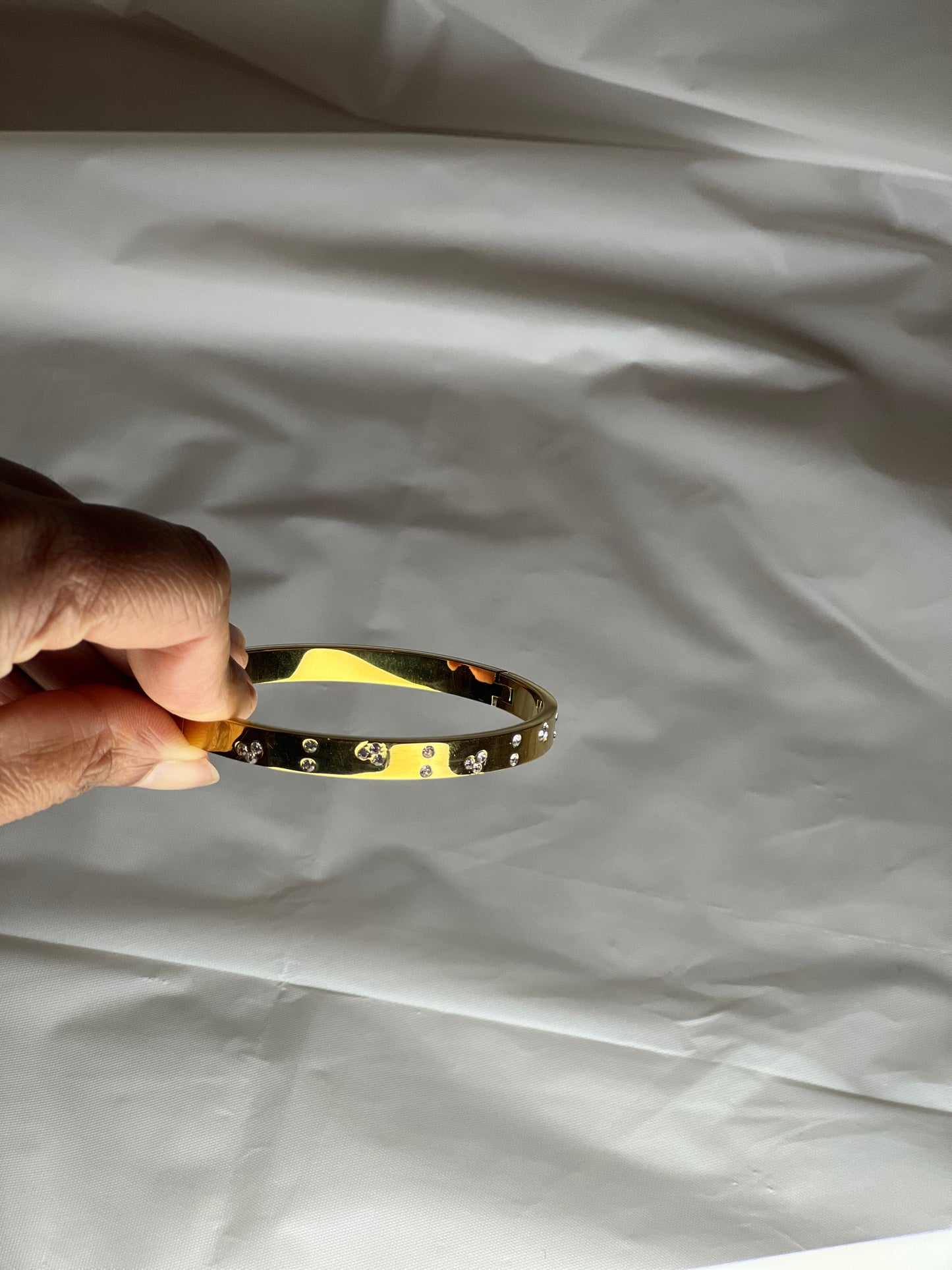 White stone bangle