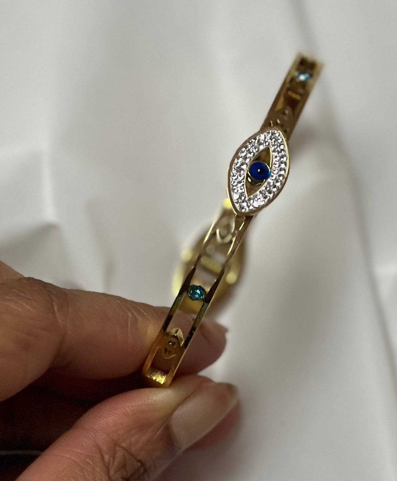 Stone evil eye bracelet