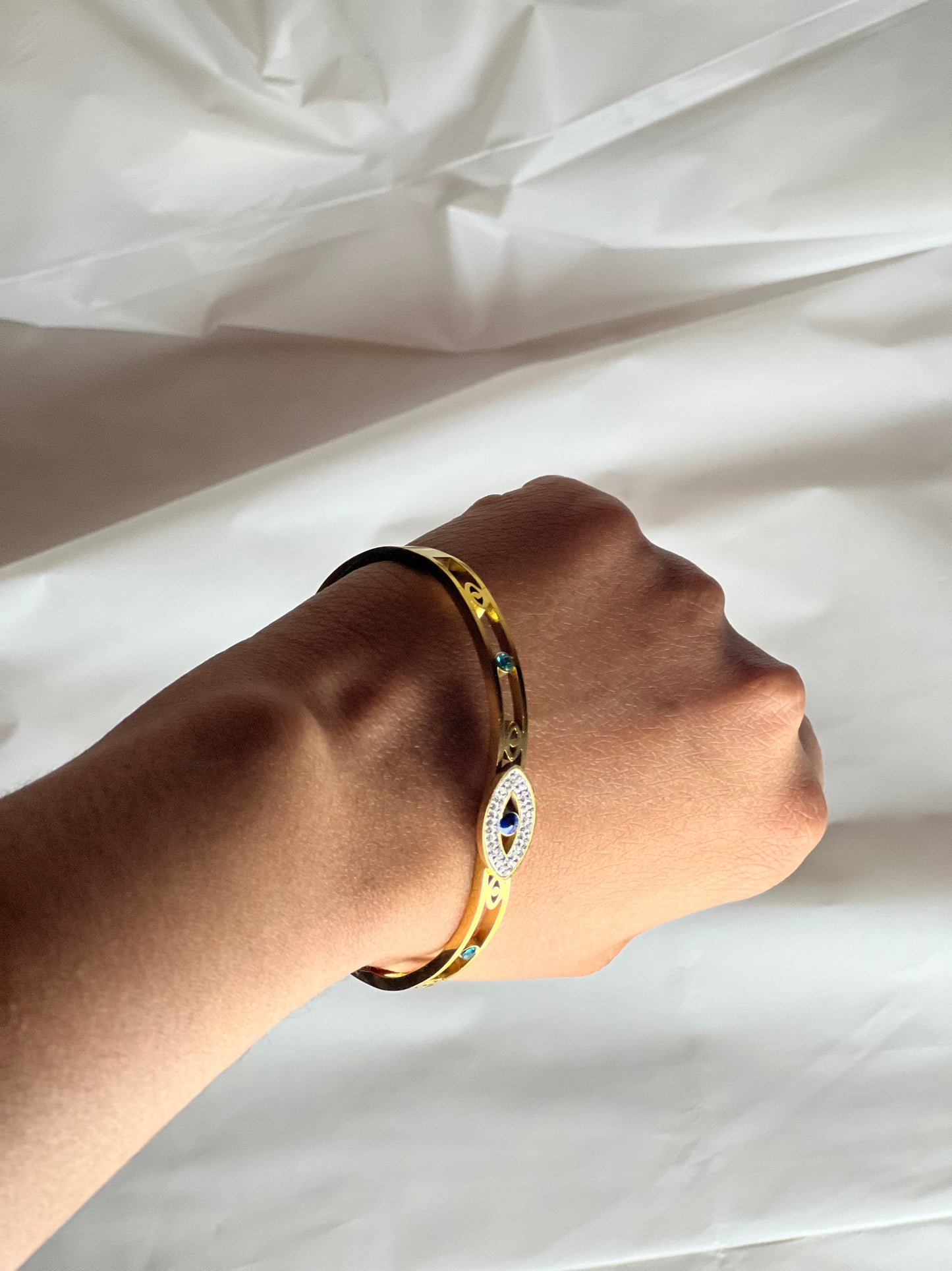 Stone evil eye bracelet