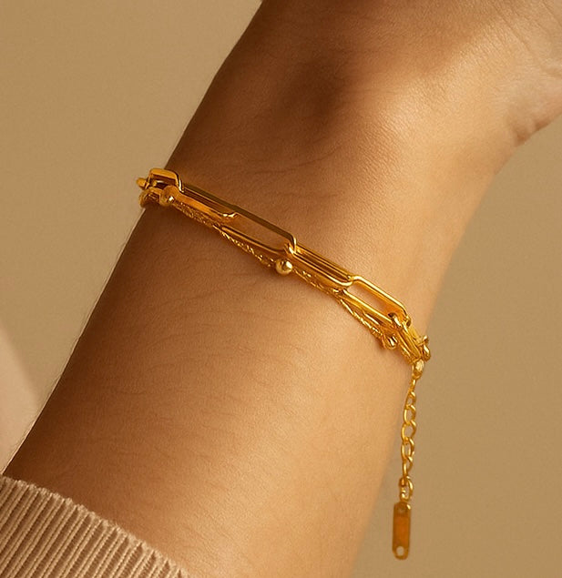 Double layer bracelet