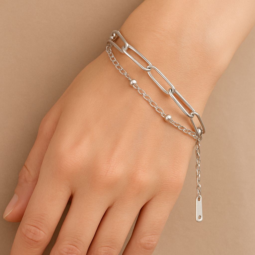 Double layer bracelet