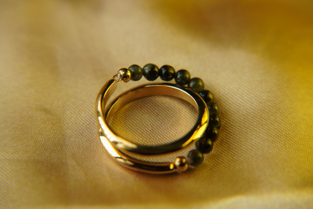 Tiger eye beaded ring