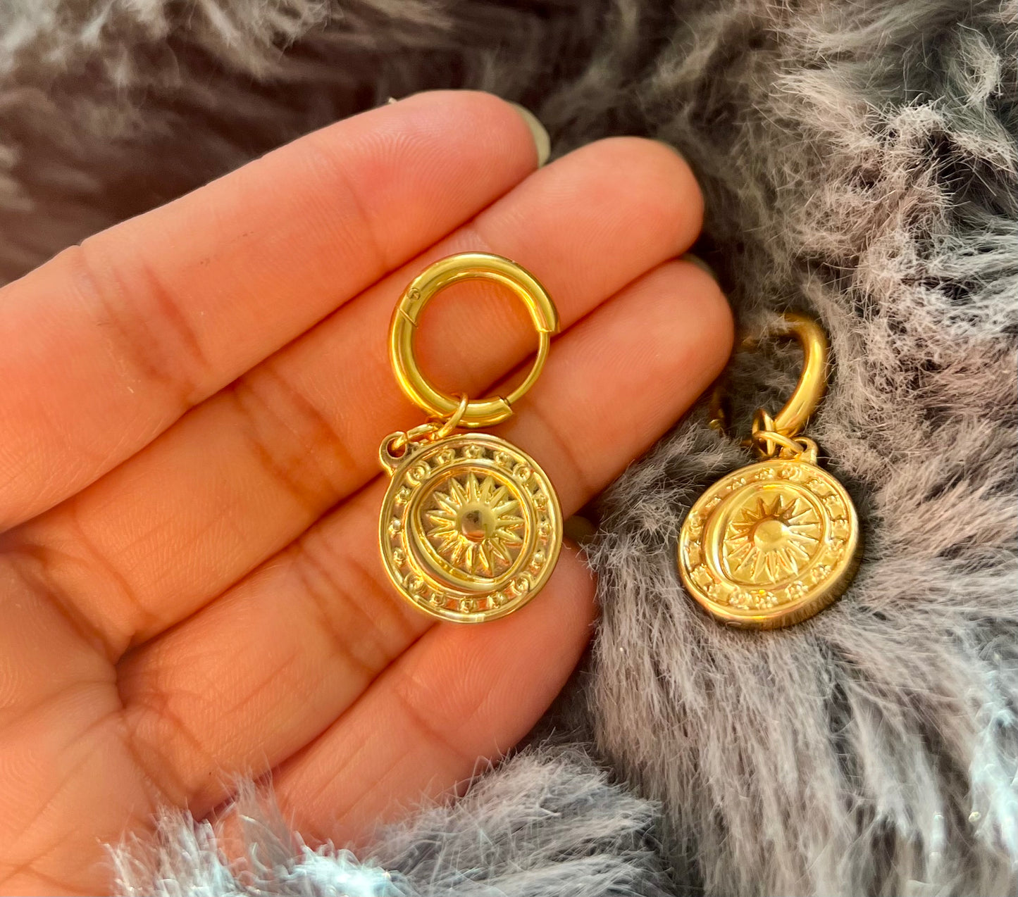 Celestial charm hoops