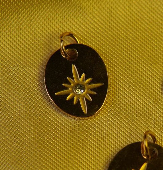 Oval Starburst Charm