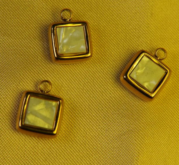 Cubic Square Sea Shell charm