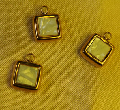 Cubic Square Sea Shell charm