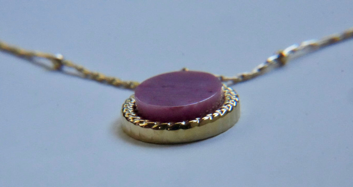 Pink natural stone necklace