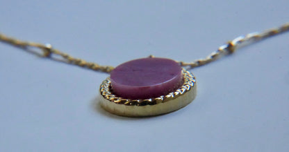Pink natural stone necklace