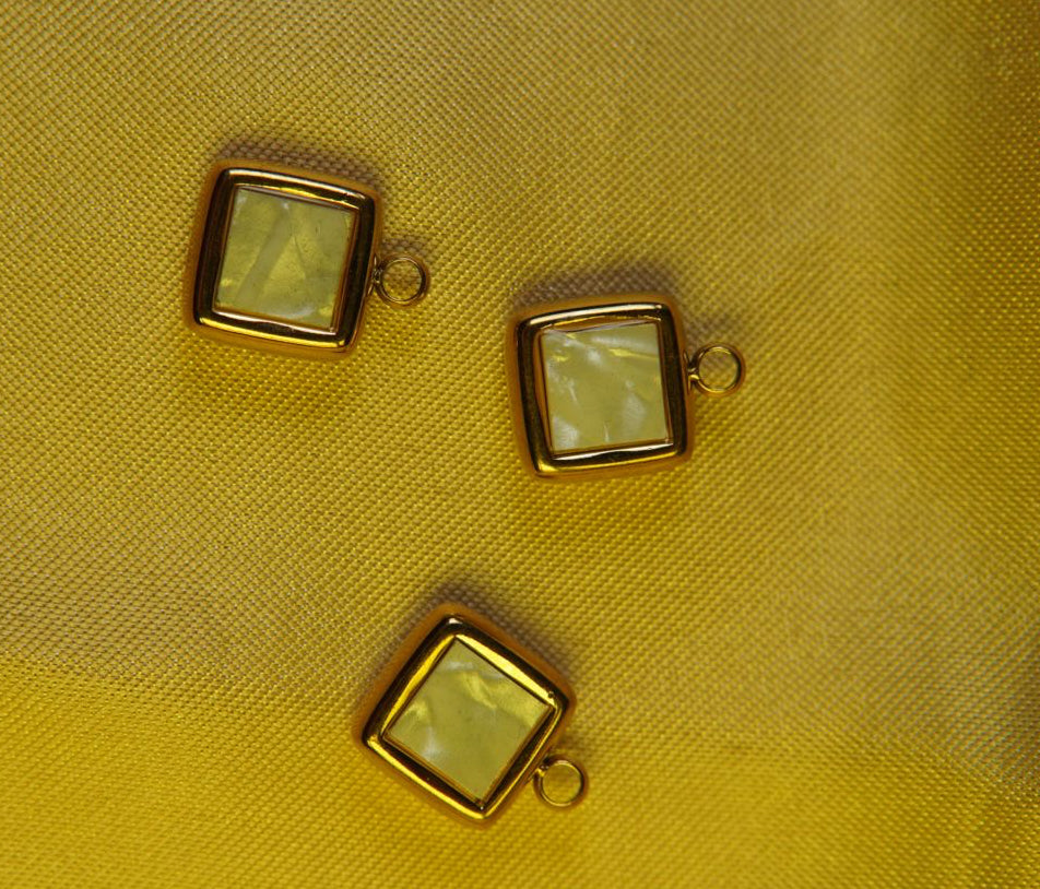 Cubic Square Sea Shell charm