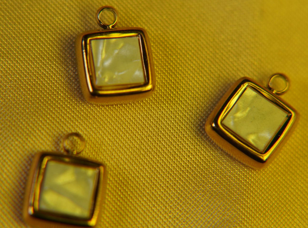 Cubic Square Sea Shell charm