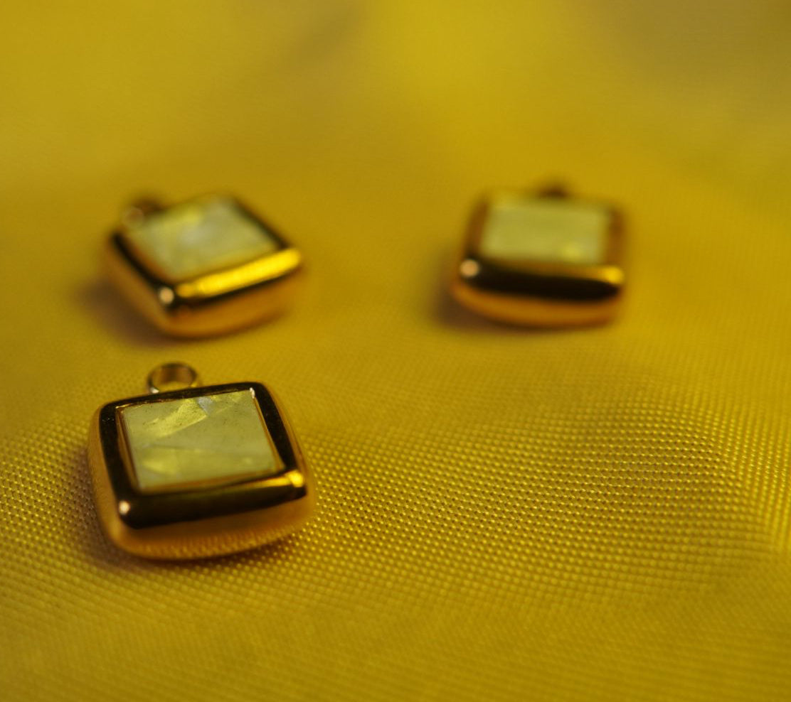 Cubic Square Sea Shell charm