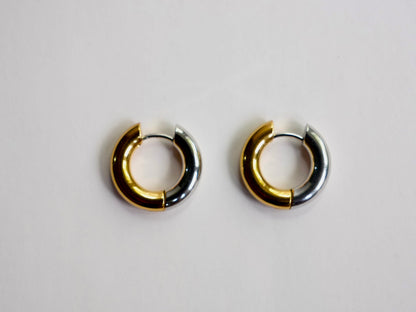Dual tone chunky hoops