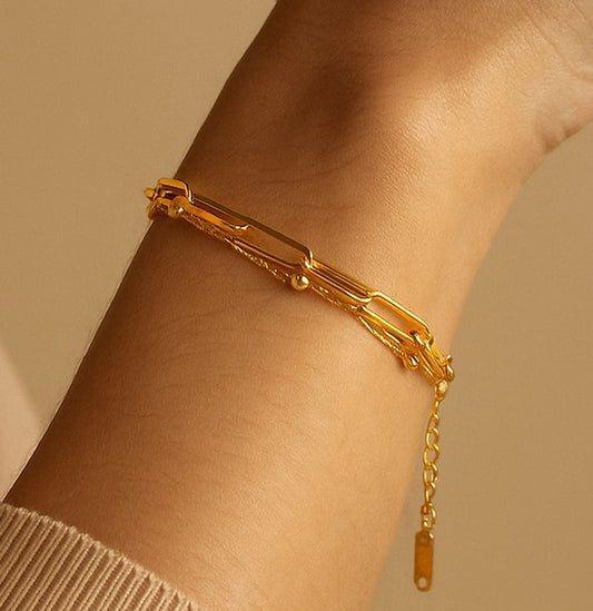 Double layer bracelet