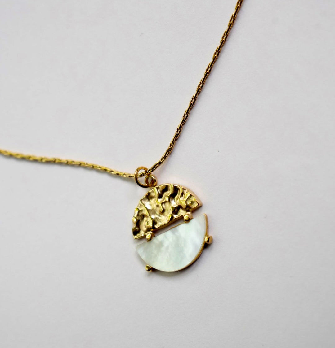 Abstract natural stone necklace