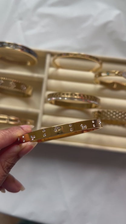 White stone bangle